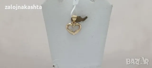 Нова Златна висулка сърце-0,64гр/14кр, снимка 2 - Колиета, медальони, синджири - 47888405