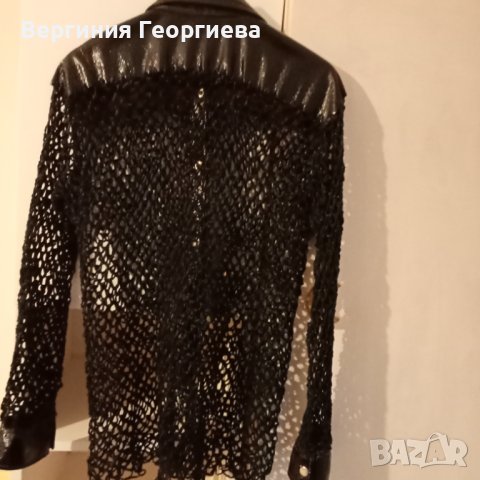 Бутикова риза от ръчно плетена кожа, снимка 4 - Ризи - 42531024