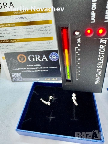 Сребърни обеци с мойсанит (Диамант) , снимка 13 - Обеци - 53820735