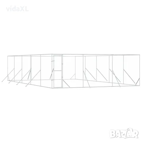 vidaXL Външна клетка за куче сребриста 6x10x2 м поцинкована стомана