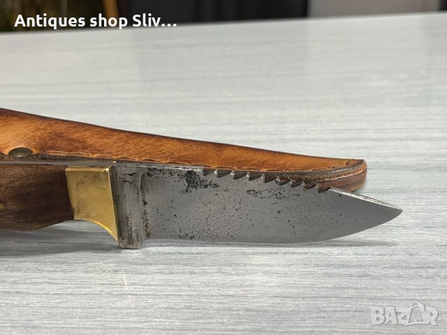 Кован нож за дране с кожена кания. №3827, снимка 7 - Антикварни и старинни предмети - 40435503