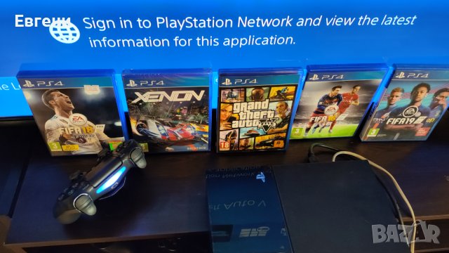 PS4/ Плейстейшън 4 в комплект с джойстик и 5 игри на дискове, снимка 5 - PlayStation конзоли - 40302822