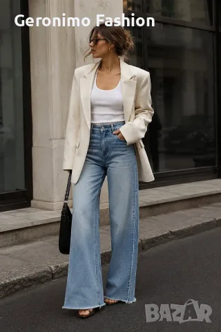 Дамски Wide Leg дънки 009 – Light Blue