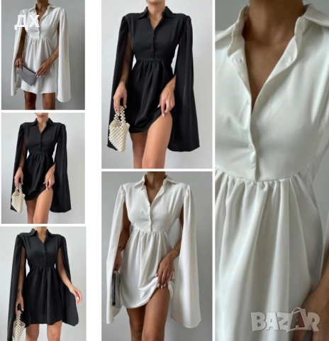 Туника тип риза с паднал ръкав, снимка 4 - Рокли - 52497747