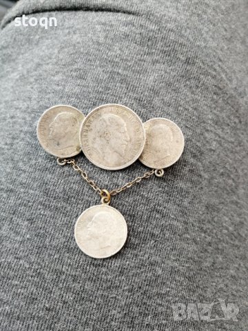 Брошка от сребърни монети , снимка 5 - Други ценни предмети - 38838051