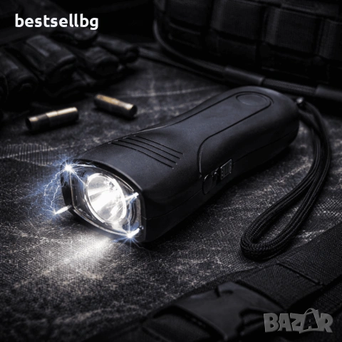Джобен мощен електрошок кучегон за защита LED фенер за самоотбрана охрана самозащита акумулаторен, снимка 4 - Оборудване и аксесоари за оръжия - 53090598