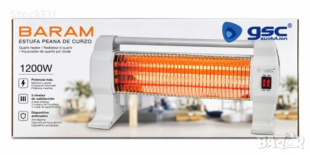 Кварцова печка Baram 1200W Кварцов отоплител Електрическа кварцова печка нагревател