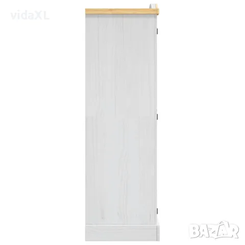 vidaXL Гардероб, мексикански бор, стил Корона, 2 врати, бял, снимка 3 - Гардероби - 56146547