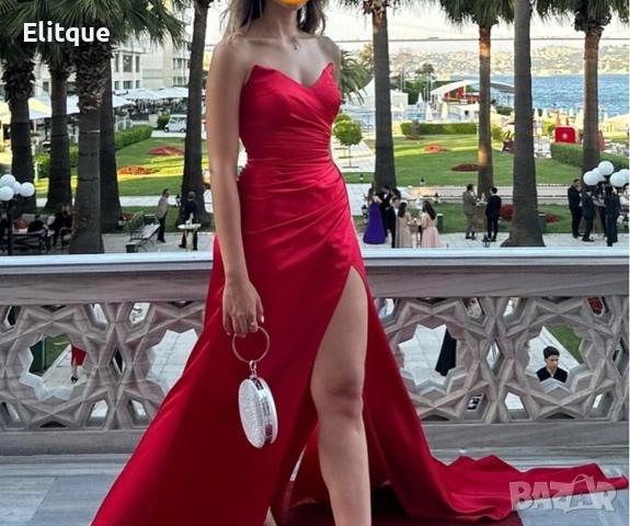 ⭐️Дълги сатенени рокли с цепка, снимка 2 - Рокли - 53195518