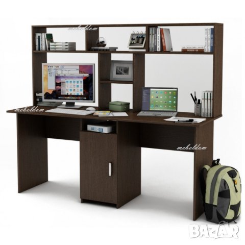 Бюро 175см. с надстройка за двама с плавна врата(код-1156), снимка 3 - Бюра - 40954829