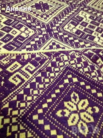 Вълнено покривало за легло с дантела ръчно изтъкано, снимка 6 - Покривки за легло - 53411745