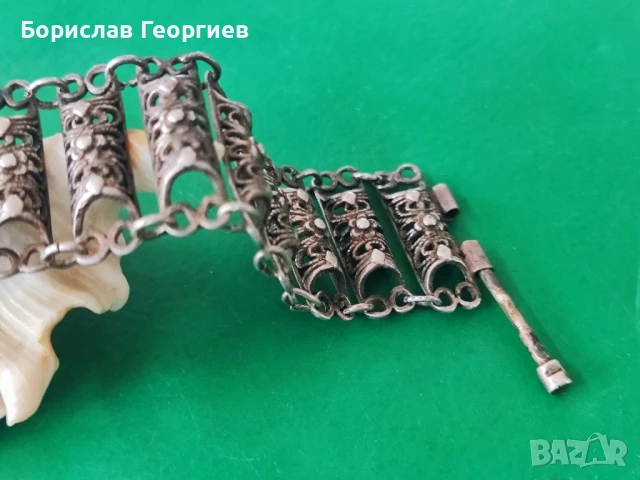 Стара сребърна гривна, снимка 4 - Гривни - 50563210