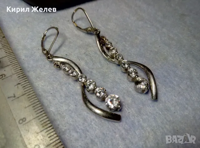 ШАРМАНТНИ СКЪПОЦЕННИ СРЕБЪРНИ ОБЕЦИ РОДИРАНО СРЕБРО 925 с БЛЕСТЯЩ ЮВЕЛИРНО ФАСЕТИРАН ФИАНИТ 49281, снимка 6 - Обеци - 50072773