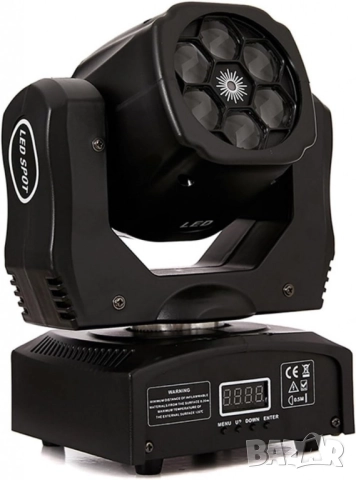Преносими LED сценични светлини с движеща се глава и управление (6x12W + лазер), снимка 5 - Друга електроника - 52137266