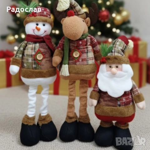 Голяма коледна играчка Елен, Снежен човек или дядо Коледа - разтягаща до 50см, снимка 6 - Декорация за дома - 52593863