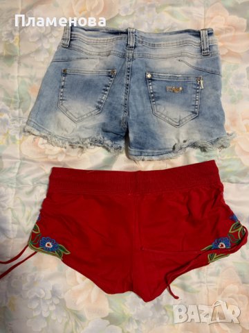 Дамски къси дънки + дамски къси панталонки, снимка 2 - Къси панталони и бермуди - 40879087