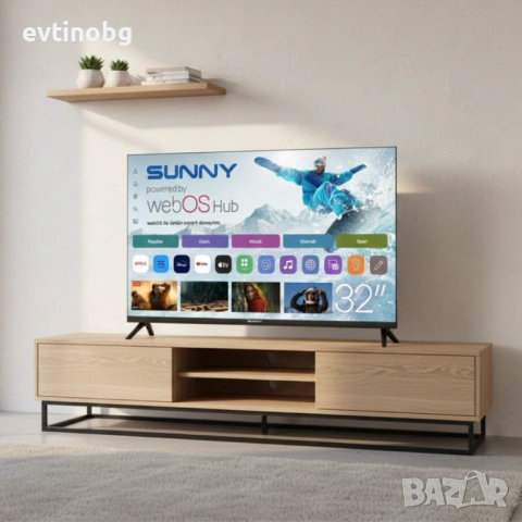 Телевизор Sunny SN32HMLN-W02S – 32" LED Smart TV с WebOS, Wi-Fi и DVB-T2/C/S2