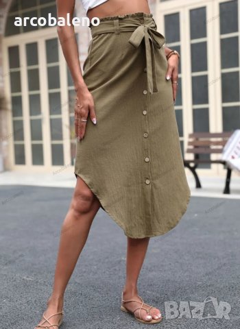 Едноцветна дамска пола с висока талия, 3цвята , снимка 9 - Поли - 41838523