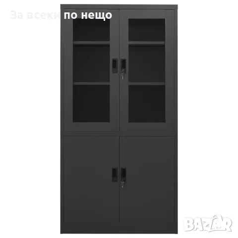 Офис шкаф, антрацит, 90x40x180 см, стомана Код P82