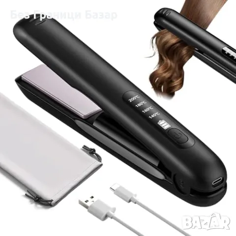 Нова Преносима безжична преса за коса 2 в 1 с бързо загряване прическа, снимка 1