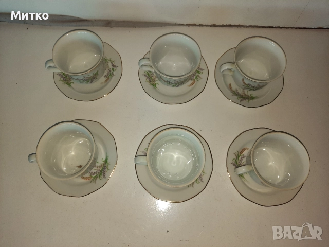 Ретро Български порцеланов сервиз за кафе, снимка 3 - Сервизи - 52802839