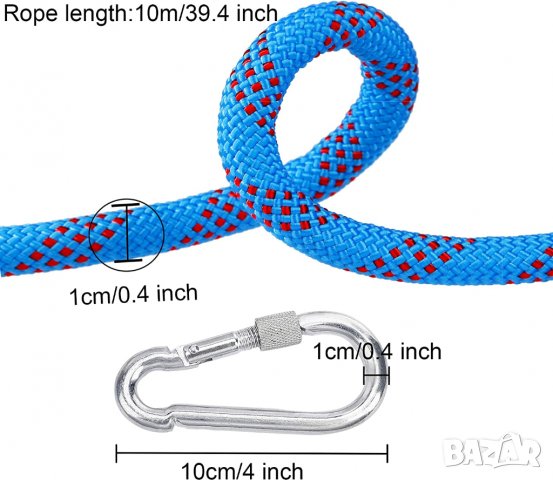 Въже за катерене/ Алпинистко въже с карабинери, снимка 6 - Зимни спортове - 38944638