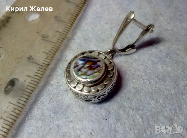 NIKOL@S АВТОРСКА СРЕБЪРНА ОБЕЦА СРЕБРО 925 с БЯЛА ПОЗЛАТА и КРАЛСКИ СЕДЕФ на БИЖУТЕРА НИКОЛАС 48940, снимка 6 - Обеци - 48953213