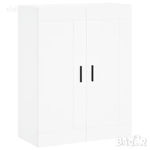 vidaXL Стенен шкаф бял 69,5x34x90 см инженерно дърво