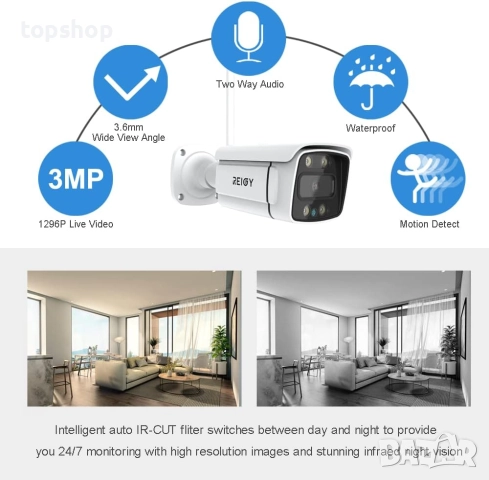 Чисто нова, проверена REIGY 3MP WIFI CCTV система с прожектор, комплект външни  камери 10CH NVR ..., снимка 2 - Комплекти за видеонаблюдение - 52908453