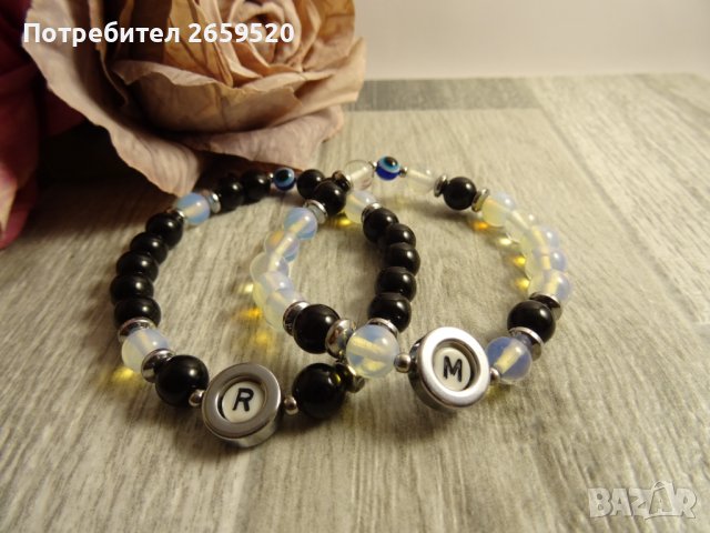 Гривни за двойки от естествени камъни, снимка 2 - Гривни - 39754178