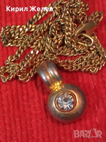 ПОЗЛАТЕН МЕДАЛЬОН с ДИАМАНТ ЦИРКОН СКЪП. КАМЪК СТАР БРОНЗОВ с ПОЗЛАТА 12665