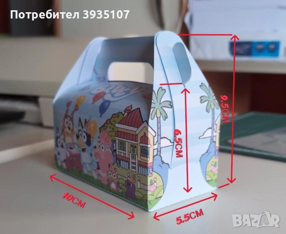 Кутийка за лакомства Смърфовете,картонена торта,свирки,шапки,медали,банер,играчки, снимка 4 - Други - 49346814