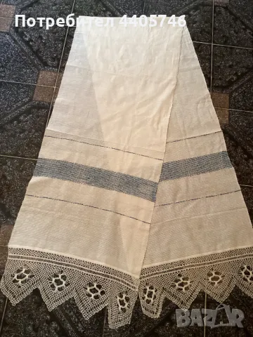 Ръчно тъкана с плетена на една кука дантела кърпа, снимка 10 - Антикварни и старинни предмети - 49469290