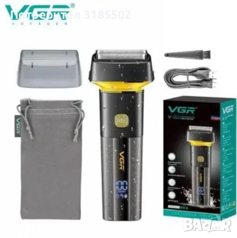 Безжична електрическа самобръсначка VGR V-355 с LED д-исплей, IPX6 водоустойчивост и бързо зареждане, снимка 3 - Фризьорски принадлежности - 51456960