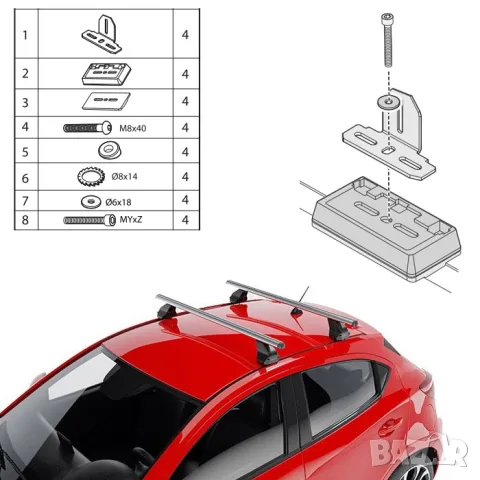 Захвати Menabo Delta за Mazda 3 2009-2013, CX-5 2012-2017 и CX-7 2006-2012, снимка 3 - Аксесоари и консумативи - 56298246
