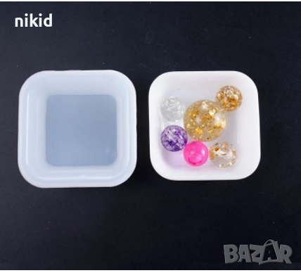 3d Квадратна Квадрат за направа на купичка купа силиконов молд за смола гипс шоколад и др, снимка 2 - Форми - 36468695