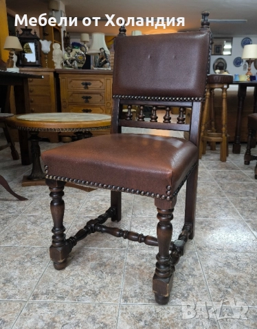 4 бр. дъбови стола с естествена кожа, снимка 9 - Столове - 52468098