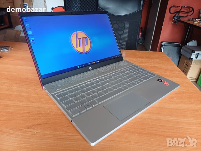 15.6'FullHD HP AMD Ryzen 5/8GB DDR4/SSD+HDD с Бат 3ч - розов капак
