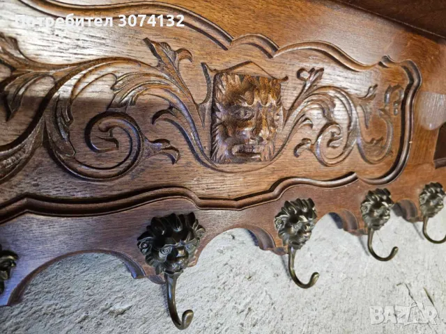 Закачалка за стена с дърворезба, снимка 2 - Закачалки - 49667951