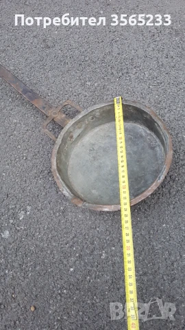 Бакърен тиган , снимка 4 - Антикварни и старинни предмети - 50984484