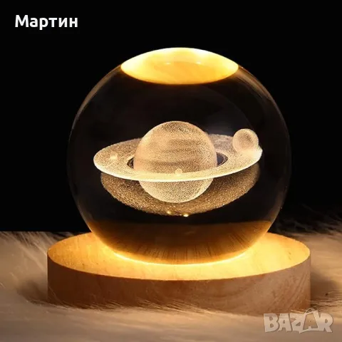 Нощна лампа Космос 3D LED USB 7x7x8см, снимка 2 - Декорация за дома - 48933628