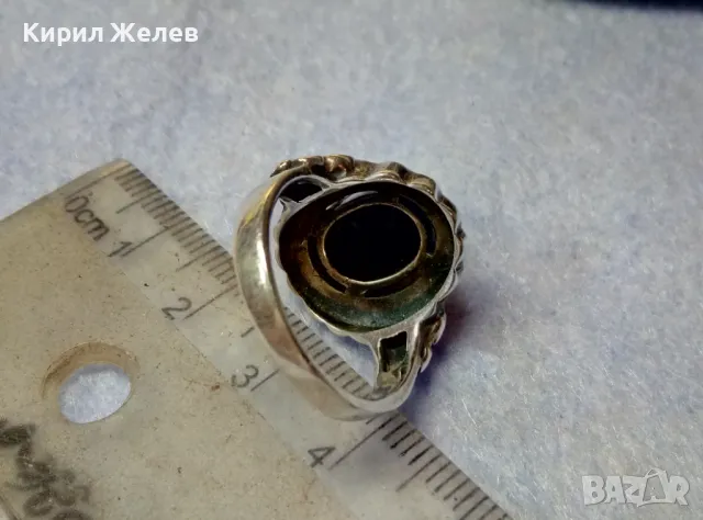 СКЪПОЦЕНЕН СРЕБЪРЕН ПРЪСТЕН СРЕБРО 925 КЛАСИЧЕСКА РЕТРО ОРНАМЕНТИКА с ШЛИФОВАН ЧЕРЕН ОНИКС 41115, снимка 13 - Пръстени - 49272784