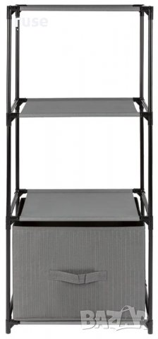 НОВИ! Метален регал етажерка с 3 рафта и кутия за съхранение 43х95х28см, снимка 2 - Етажерки - 39226052