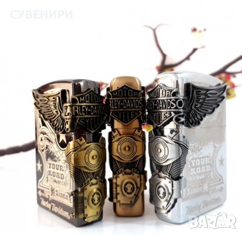 Метална запалка с емблемата на Harley Davidson, снимка 2 - Запалки - 34437771