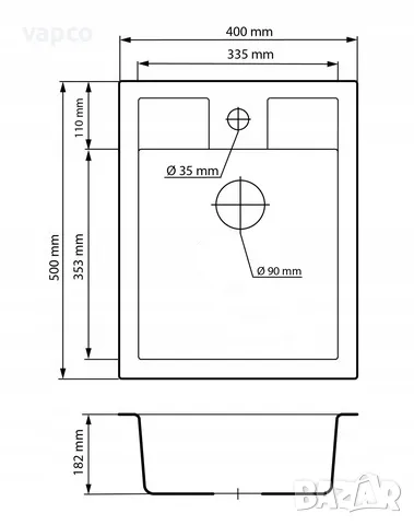 Гранитна мивка Granitan Best 40см, снимка 14 - Мивки - 47597817