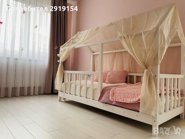 Детско легло тип къщичка монтесори, снимка 2 - Бебешки легла и матраци - 34685922