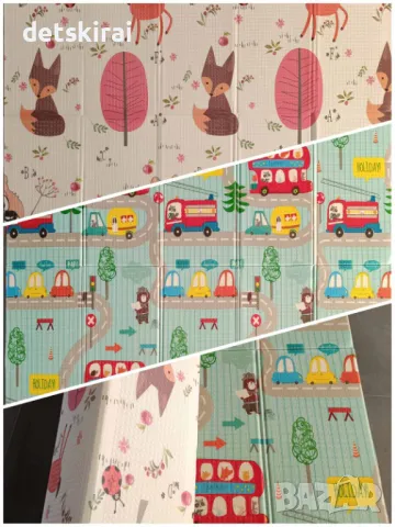 Сгъваемо килимче за игра 200/180 см - различни десени