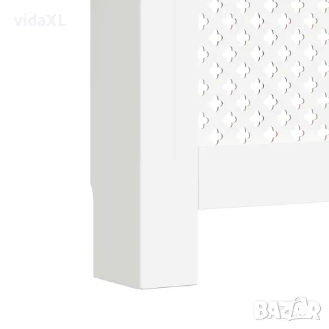vidaXL Параван за радиатор, бял, 112x19x81,5 см, МДФ, снимка 8 - Паравани - 56146537