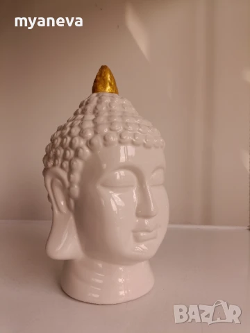 Порцеланова глава на Буда в поза релакс и медитация. , снимка 9 - Статуетки - 50525673