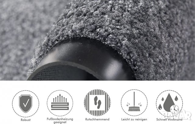 Пътека (Изтривалка) Verdi, за вътрешни и покрити външни площи с неплъзгаща се подложка 80 x 120 см, снимка 4 - Пътеки - 40063032